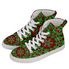 Christmas Kaleidoscope Pattern Women s Hi-top Skate Sneakers by Wegoenart