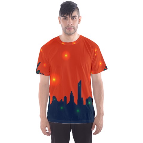 City Light Night Lights Evening Men s Sports Mesh Tee by Wegoenart