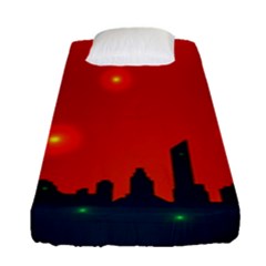 City Light Night Lights Evening Fitted Sheet (single Size) by Wegoenart