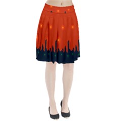 City Light Night Lights Evening Pleated Skirt by Wegoenart