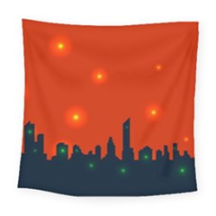 City Light Night Lights Evening Square Tapestry (large) by Wegoenart