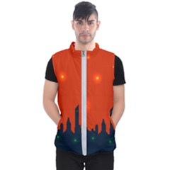 City Light Night Lights Evening Men s Puffer Vest by Wegoenart