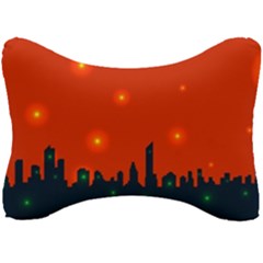 City Light Night Lights Evening Seat Head Rest Cushion by Wegoenart