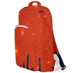 City Light Night Lights Evening Double Compartment Backpack