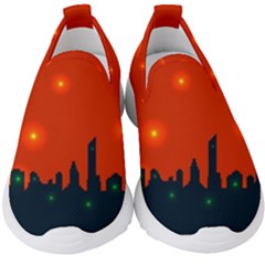 City Light Night Lights Evening Kids  Slip On Sneakers by Wegoenart