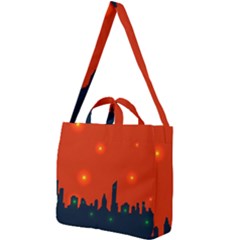 City Light Night Lights Evening Square Shoulder Tote Bag