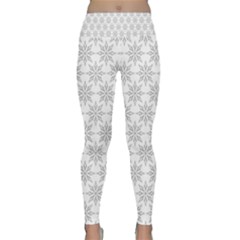 Ornamental Decorative Floral Lightweight Velour Classic Yoga Leggings