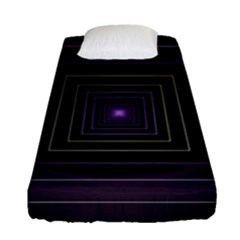 Fractal Square Modern Purple Fitted Sheet (single Size) by Wegoenart