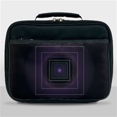 Fractal Square Modern Purple Lunch Bag by Wegoenart