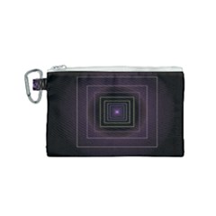 Fractal Square Modern Purple Canvas Cosmetic Bag (small) by Wegoenart