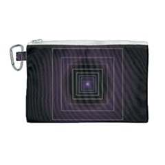 Fractal Square Modern Purple Canvas Cosmetic Bag (large) by Wegoenart