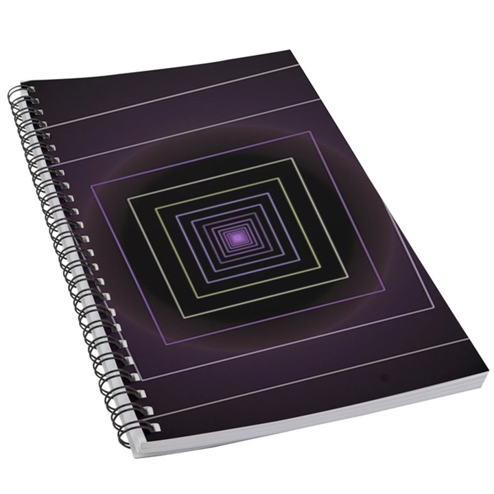 Fractal Square Modern Purple 5.5  x 8.5  Notebook New