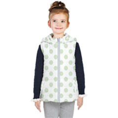 Green Dots Modern Pattern Paper Kid s Hooded Puffer Vest by Wegoenart