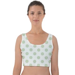 Green Dots Modern Pattern Paper Velvet Crop Top by Wegoenart