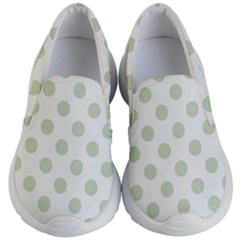 Green Dots Modern Pattern Paper Kid s Lightweight Slip Ons by Wegoenart