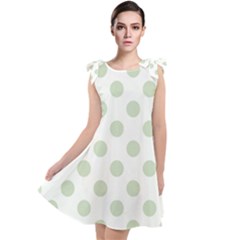 Green Dots Modern Pattern Paper Tie Up Tunic Dress by Wegoenart