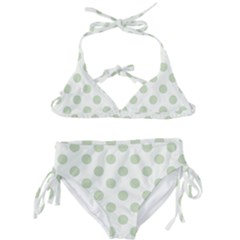 Green Dots Modern Pattern Paper Kids  Classic Bikini Set