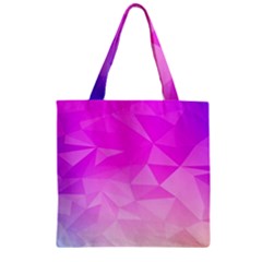 Low Poly Triangle Pattern Zipper Grocery Tote Bag by Wegoenart