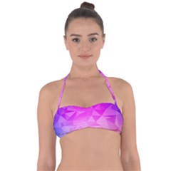 Low Poly Triangle Pattern Halter Bandeau Bikini Top by Wegoenart