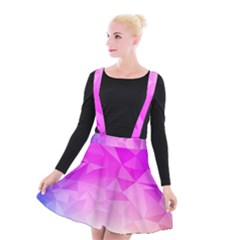 Low Poly Triangle Pattern Suspender Skater Skirt by Wegoenart