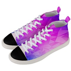 Low Poly Triangle Pattern Men s Mid-top Canvas Sneakers by Wegoenart