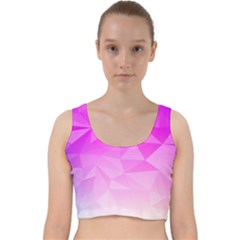 Low Poly Triangle Pattern Velvet Racer Back Crop Top by Wegoenart