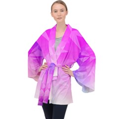 Low Poly Triangle Pattern Velvet Kimono Robe