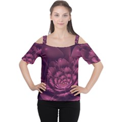 Fractal Blossom Flower Bloom Cutout Shoulder Tee