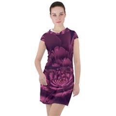 Fractal Blossom Flower Bloom Drawstring Hooded Dress