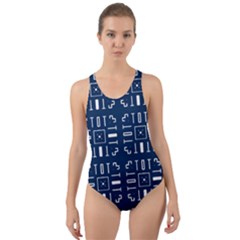 Pattern Background Abstract Design Cut-out Back One Piece Swimsuit by Wegoenart