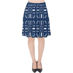 Pattern Background Abstract Design Velvet High Waist Skirt by Wegoenart