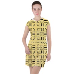 Pattern Background Abstract Design Drawstring Hooded Dress