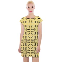 Pattern Background Abstract Design Cap Sleeve Bodycon Dress