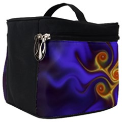 Fractal Neon Blue Bright Fantasy Make Up Travel Bag (big)