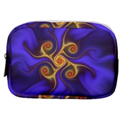 Fractal Neon Blue Bright Fantasy Make Up Pouch (small)