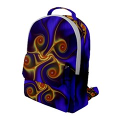 Fractal Neon Blue Bright Fantasy Flap Pocket Backpack (large)