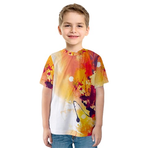 Paint Splash Paint Splatter Design Kids  Sport Mesh Tee by Wegoenart