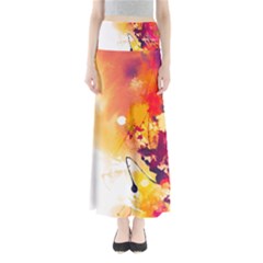 Paint Splash Paint Splatter Design Full Length Maxi Skirt by Wegoenart