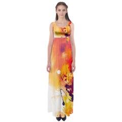 Paint Splash Paint Splatter Design Empire Waist Maxi Dress by Wegoenart