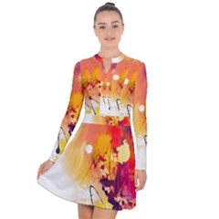 Paint Splash Paint Splatter Design Long Sleeve Panel Dress by Wegoenart