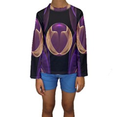 Fractal Glass Ball Bright Sphere Kids  Long Sleeve Swimwear by Wegoenart