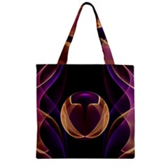 Fractal Glass Ball Bright Sphere Zipper Grocery Tote Bag by Wegoenart