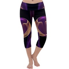 Fractal Glass Ball Bright Sphere Capri Yoga Leggings by Wegoenart