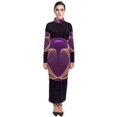 Fractal Glass Ball Bright Sphere Turtleneck Maxi Dress by Wegoenart