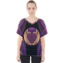 Fractal Glass Ball Bright Sphere V-Neck Dolman Drape Top View1