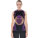 Fractal Glass Ball Bright Sphere Mock Neck Shell Top View1