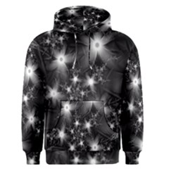 Black And White Floral Fractal Men s Pullover Hoodie by Wegoenart