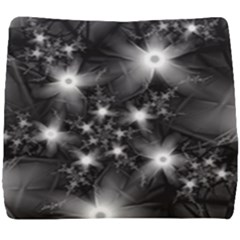 Black And White Floral Fractal Seat Cushion by Wegoenart