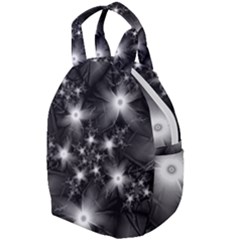 Black And White Floral Fractal Travel Backpacks