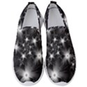 Black And White Floral Fractal Men s Slip On Sneakers View1